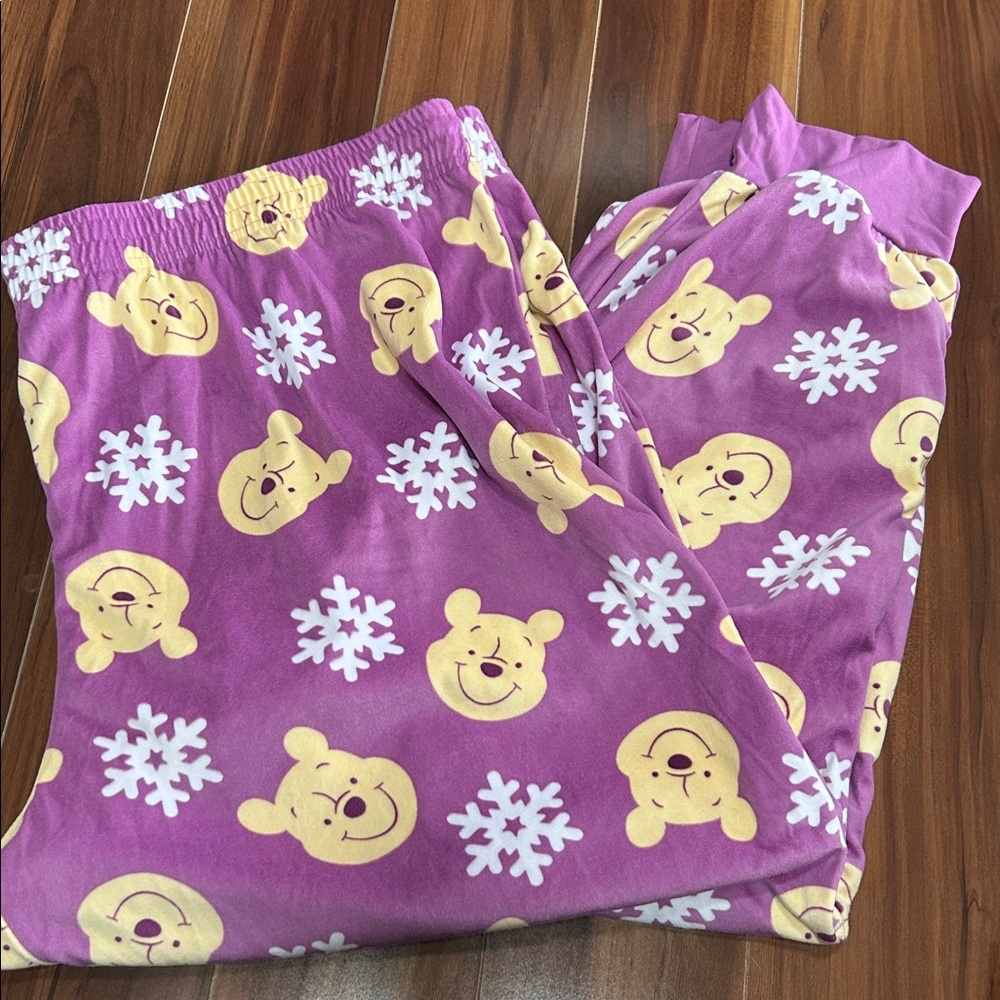3X Disney Winnie the Pooh snowflake purple pajama pants